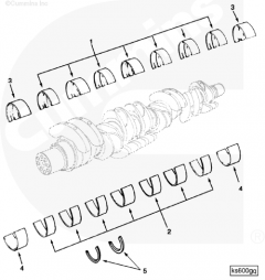  Cummins Комплект коренных вкладышей (1.0) 1-го ремонта