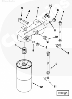  Cummins Трубка головки масляного фильтра