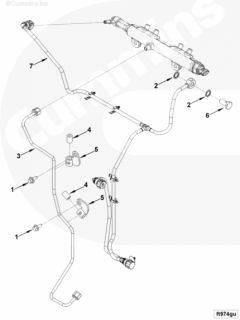  Cummins Трубка возврата топлива с рампы
