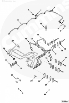  Cummins Трубки к форсункам 4,5,6 цилиндра