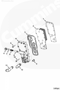  Cummins Прокладка головки маслоохладителя