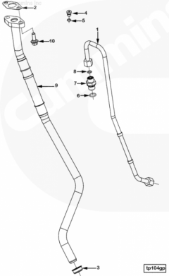  Cummins Трубка слива масла с турбины