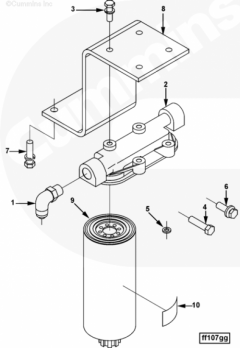  Cummins Штуцер головки топливного фильтра