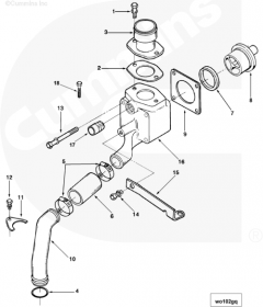  Cummins Патрубок корпуса термостата