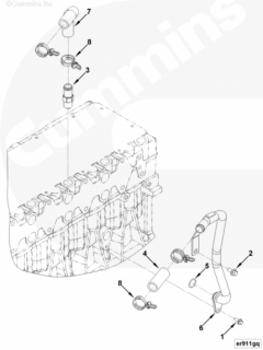  Cummins Болт крепления трубки перепускной водяной блока цилиндров