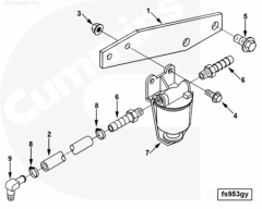  Cummins Фильтр топливный сепаратор FS9008