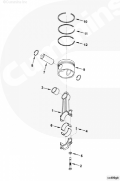  Cummins Кольцо поршневое верхнее