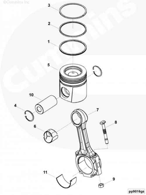  Cummins  Кольцо поршневое компрессионное верхнее