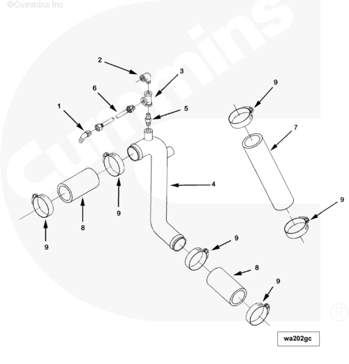  Cummins  Патрубок водяной перепускной 