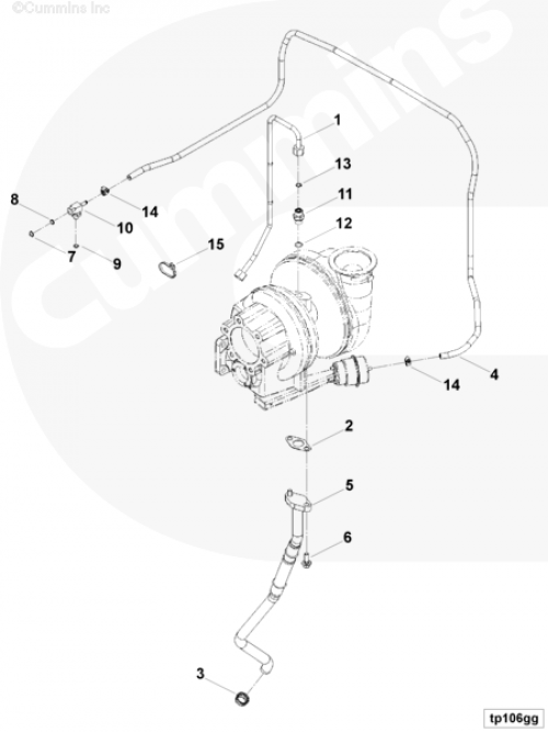  Cummins  Трубка подачи масла к турбине