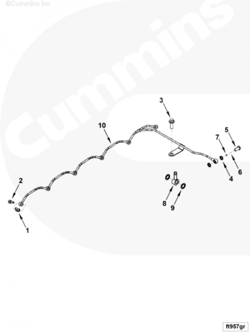  Cummins  Трубка возврата топлива с форсунок