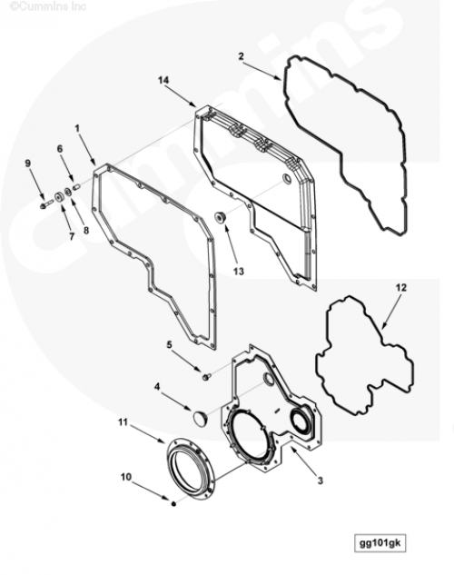  Cummins  Прокладка крышки распределительных шестерен
