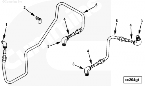  Cummins  Трубка отвода ОЖ от компрессора воздушного 