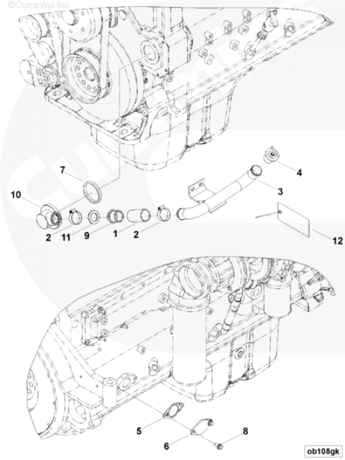  Cummins  Шланг горловины маслозаливной