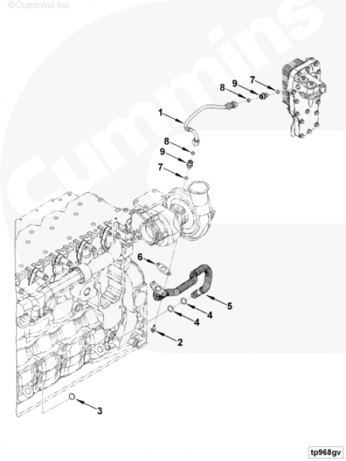  Cummins  Трубка слива масла с турбины