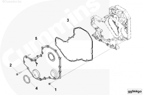  Cummins  Прокладка передней крышки распределительных шестерен 
