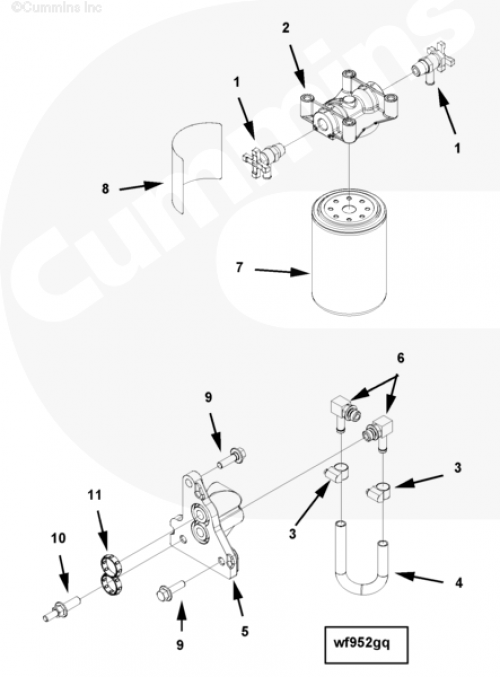  Cummins  Клапан фильтра охлаждающей жидкости