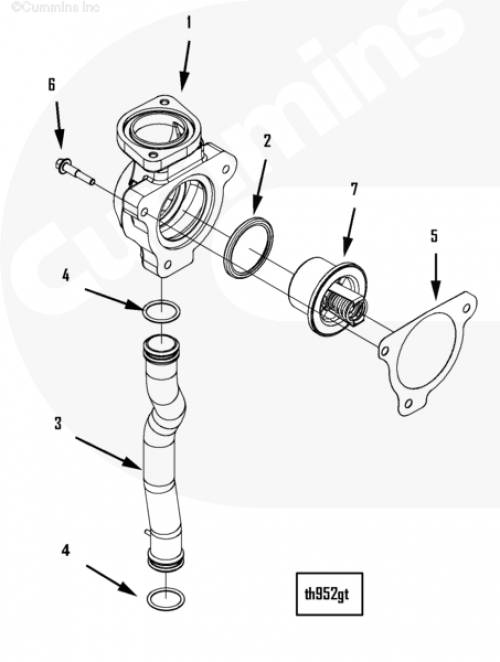  Cummins  Кольцо уплотнительное шланга корпуса термостата