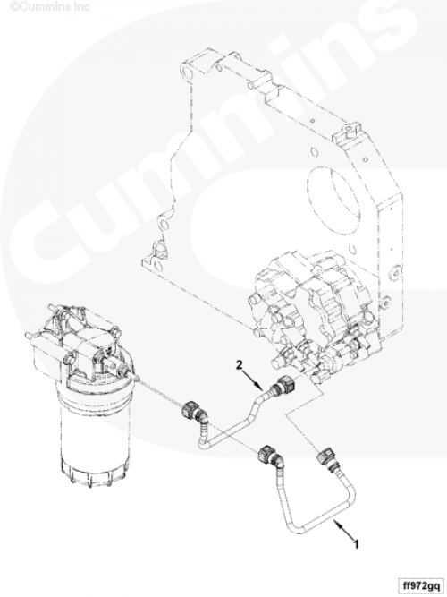  Cummins  Трубка подачи топлива к фильтру от ТНВД