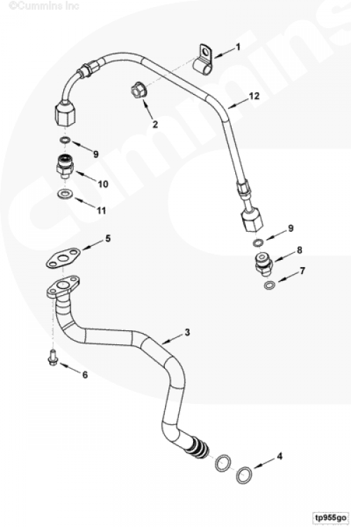  Cummins  Штуцер трубки подачи масла к турбине