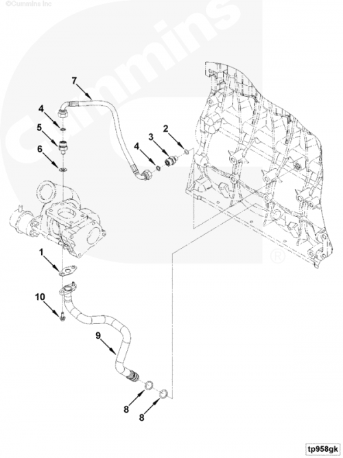  Cummins  Прокладка трубки слива масла с турбины