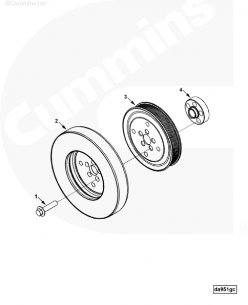  Cummins  Болт крепления шкива коленвала
