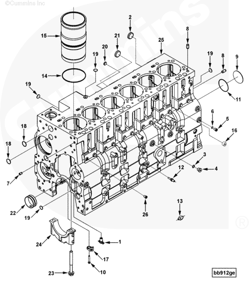  Cummins  Болт крышки коренного вкладыша