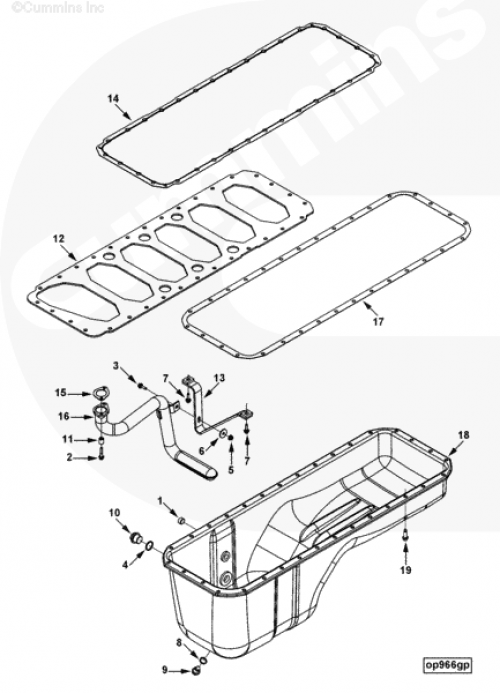  Cummins  Прокладка поддона масляного картера