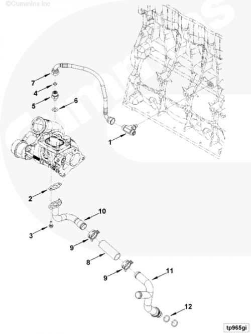  Cummins  Трубка слива масла с турбины средняя