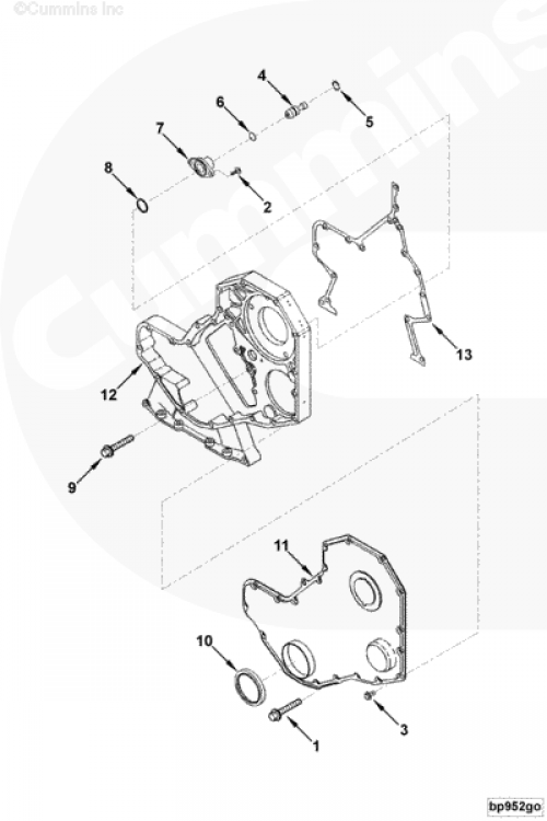  Cummins  Прокладка картера шестерен распределительного вала