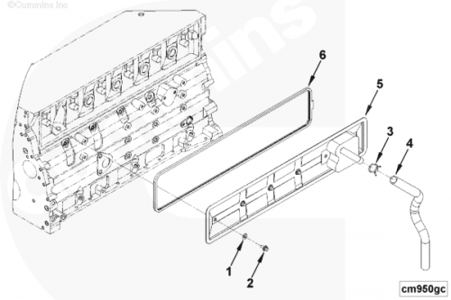  Cummins  Кольцо уплотнительное болта крышки толкателей клапана