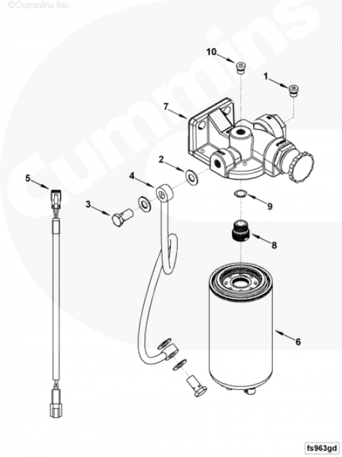  Cummins  Фильтр топливный с датчиком Fleetguard FS19732