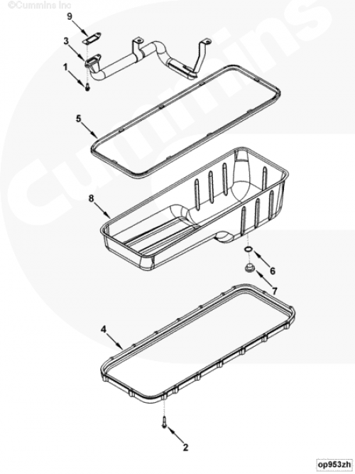  Cummins  Прокладка поддона масляного картера