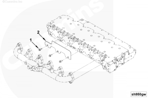  Cummins  Болт крепления теплозащитного экрана выпускного коллектора