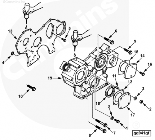 Cummins  Прокладка крышки защитной картера шестерен