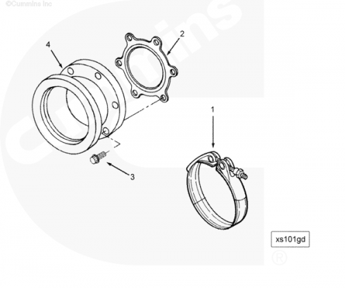  Cummins  Прокладка фланца выпускного турбины