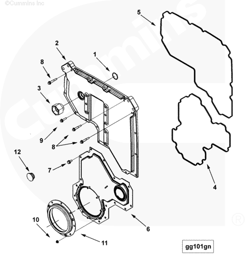  Cummins  Прокладка крышки передней 