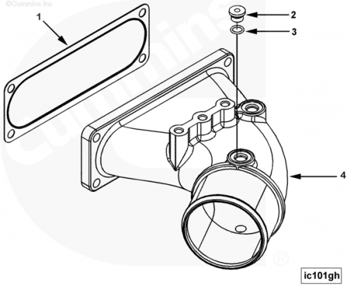  Cummins  Прокладка впускного воздушного патрубка