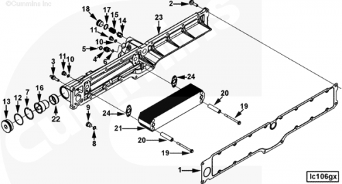  Cummins  Болт крепления маслоохладителя