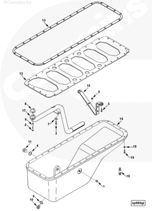  Cummins  Прокладка поддона масляного картера