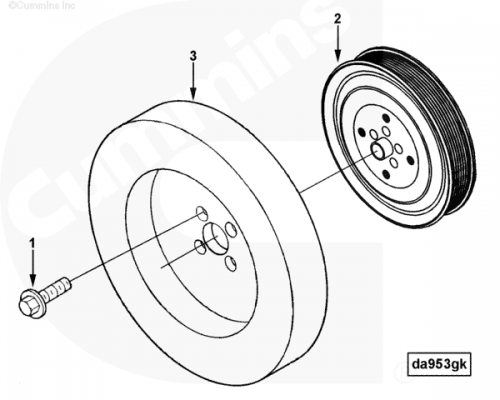  Cummins  Болт крепления шкива коленвала