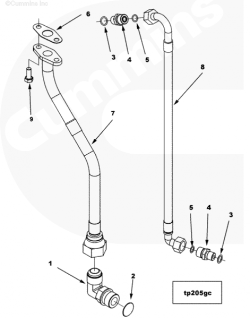  Cummins  Трубка подачи масла к турбине