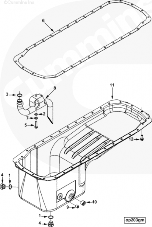  Cummins  Прокладка поддона масляного картера