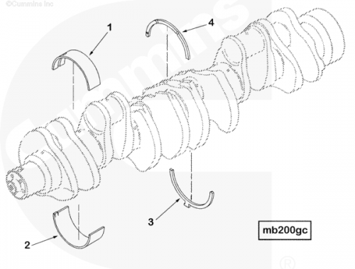  Cummins  Вкладыш коренной коленвала нижний