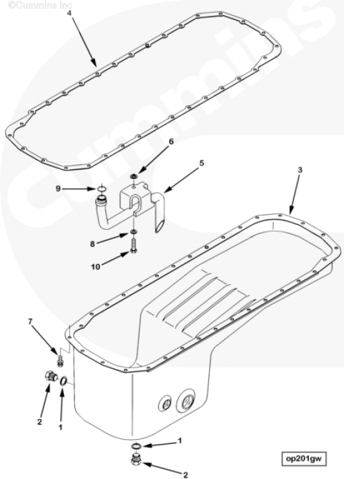  Cummins  Прокладка поддона масляного картера