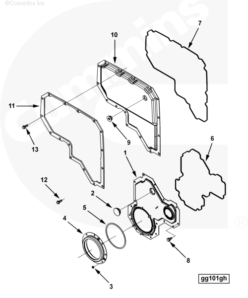  Cummins  Уплотнение крышки передней распределительных шестерен