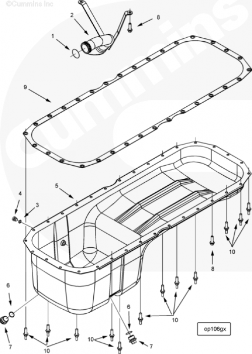  Cummins  Прокладка поддона масляного картера