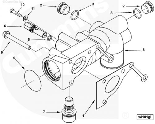  Cummins  Кольцо уплотнительное впускного водяного патрубка
