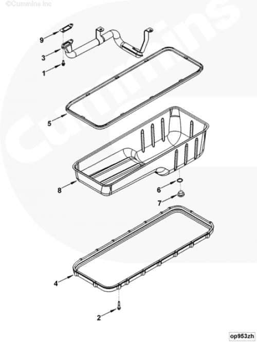  Cummins  Прокладка поддона масляного картера