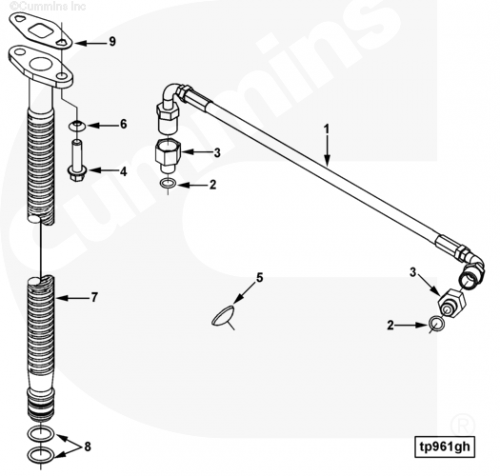  Cummins  Трубка подачи масла к турбине
